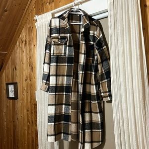 Long Plaid Shacket 2X